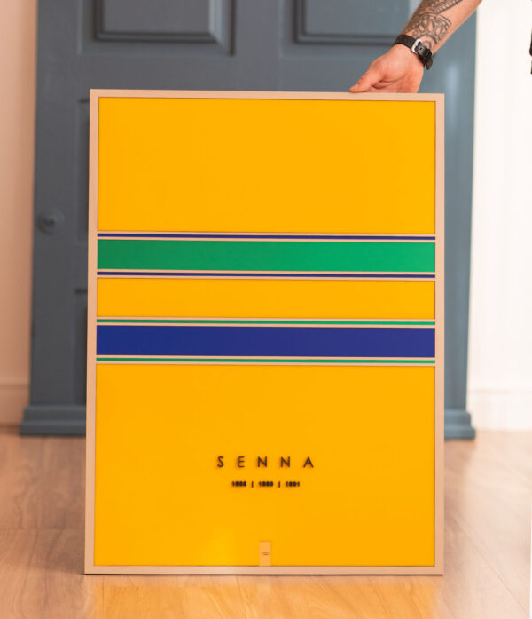 Quadro Ayrton Senna Tricampeão Edição Limitada 80x60cm Obra Premium Numerada