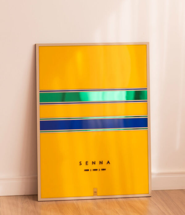 Quadro Ayrton Senna Tricampeão Edição Limitada 80x60cm Obra Premium Numerada