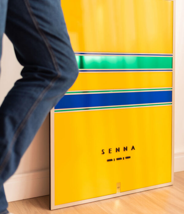 Quadro Ayrton Senna Tricampeão Edição Limitada 80x60cm Obra Premium Numerada