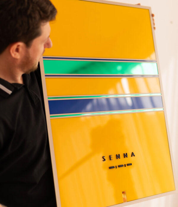 Quadro Ayrton Senna Tricampeão Edição Limitada 80x60cm Obra Premium Numerada