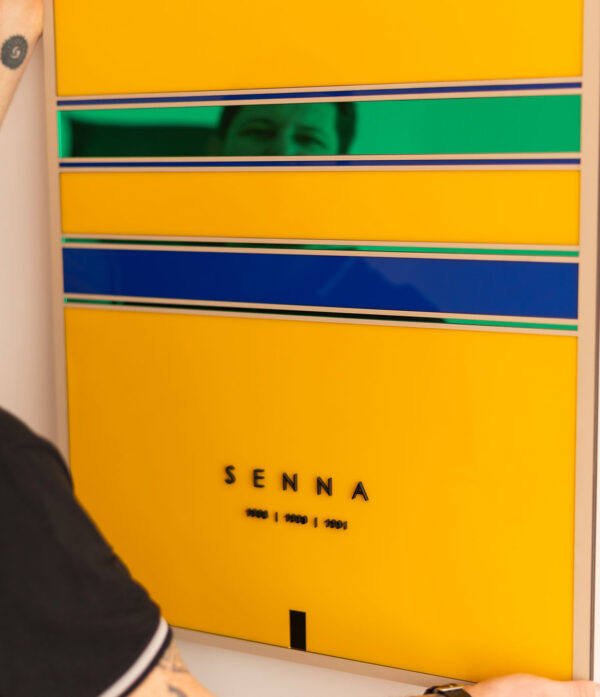Quadro Ayrton Senna Tricampeão Edição Limitada 80x60cm Obra Premium Numerada