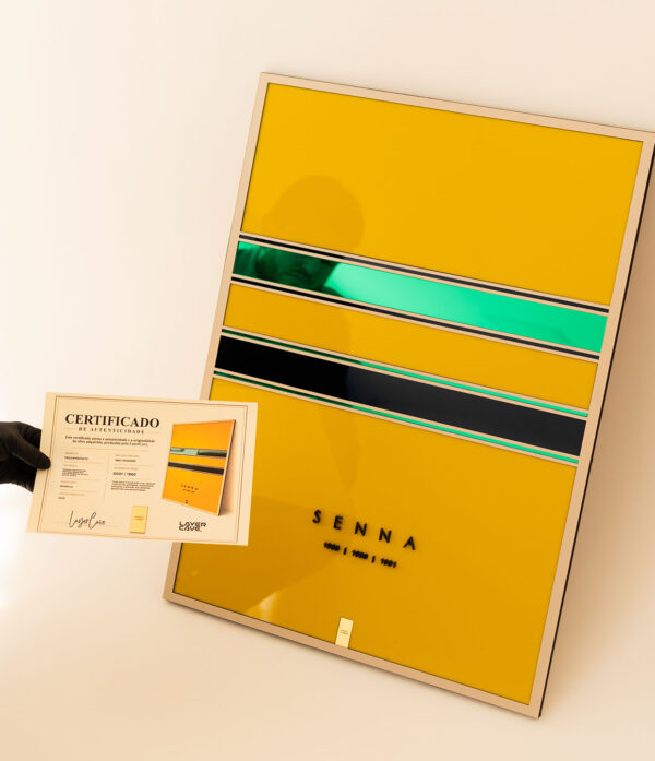 Quadro Ayrton Senna Tricampeão Edição Limitada 80x60cm Obra Premium Numerada