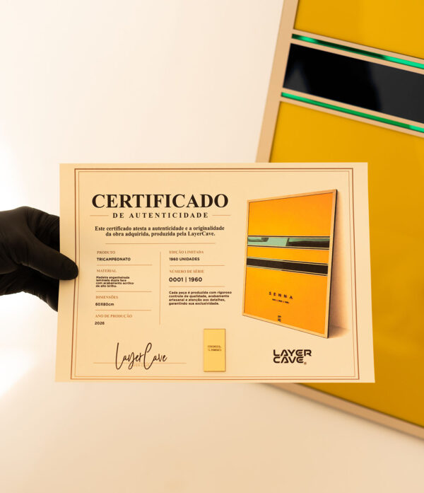 Quadro Ayrton Senna Tricampeão Edição Limitada 80x60cm Obra Premium Numerada