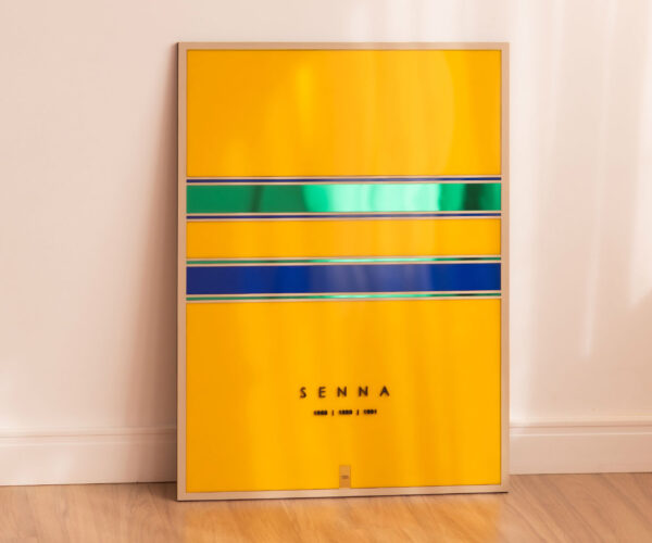 Quadro Ayrton Senna Tricampeão Edição Limitada 80x60cm Obra Premium Numerada
