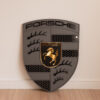 Quadro Decorativo Turbonite Gray Limitado Tripla Camada Logo Porsche 80x62cm Alto Padrão Premium Automotivo