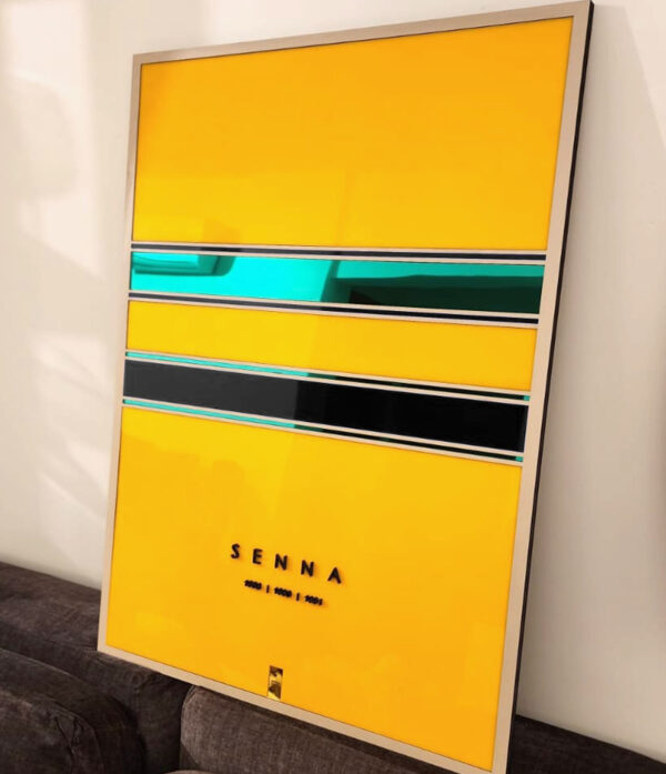 Quadro Ayrton Senna Tricampeão Edição Limitada 80x60cm Obra Premium Numerada
