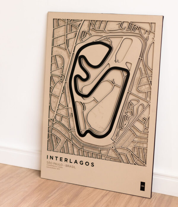 Quadro Decorativo Circuito Interlagos Edição Limitada 55x80cm Premium