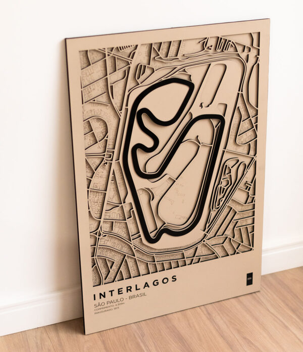 Quadro Decorativo Circuito Interlagos Edição Limitada 55x80cm Premium