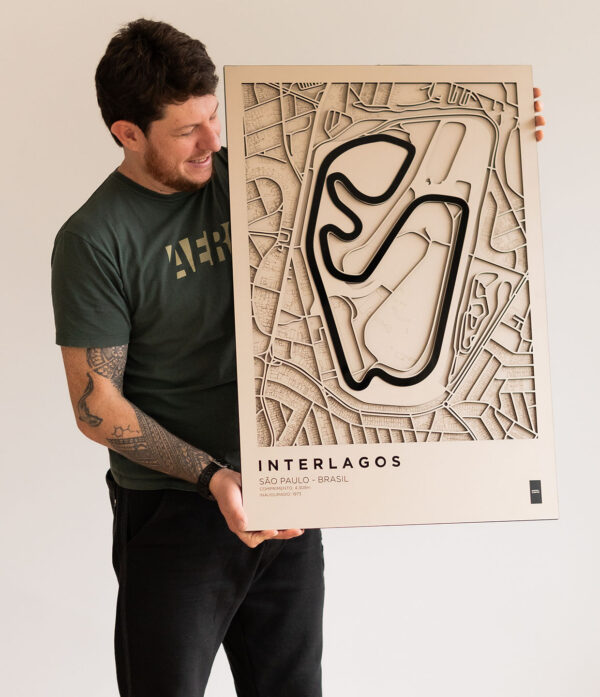 Quadro Decorativo Circuito Interlagos Edição Limitada 55x80cm Premium