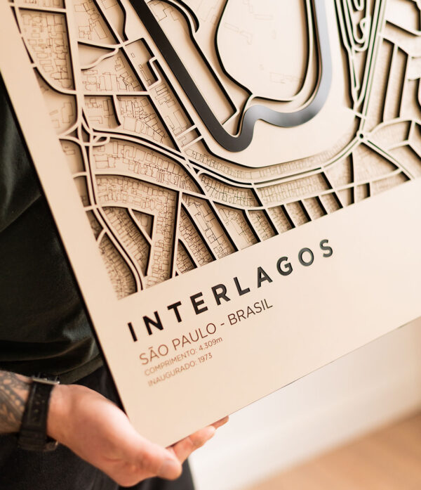 Quadro Decorativo Circuito Interlagos Edição Limitada 55x80cm Premium