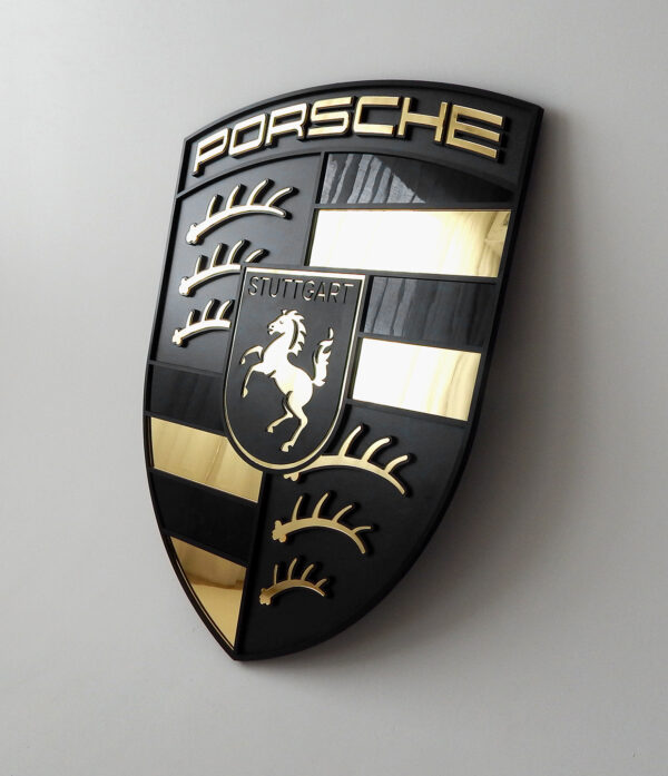 Brasão Porsche Nitro Arte de Parede Multicamadas 62x80