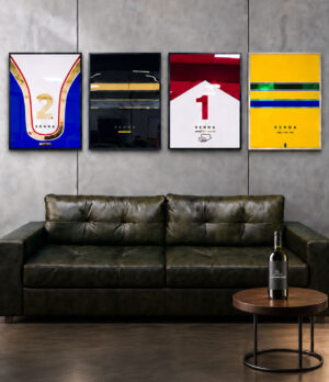Kit Obras Senna 4 Peças 60x80 Williams Tributo Interlagos Tricampeonato